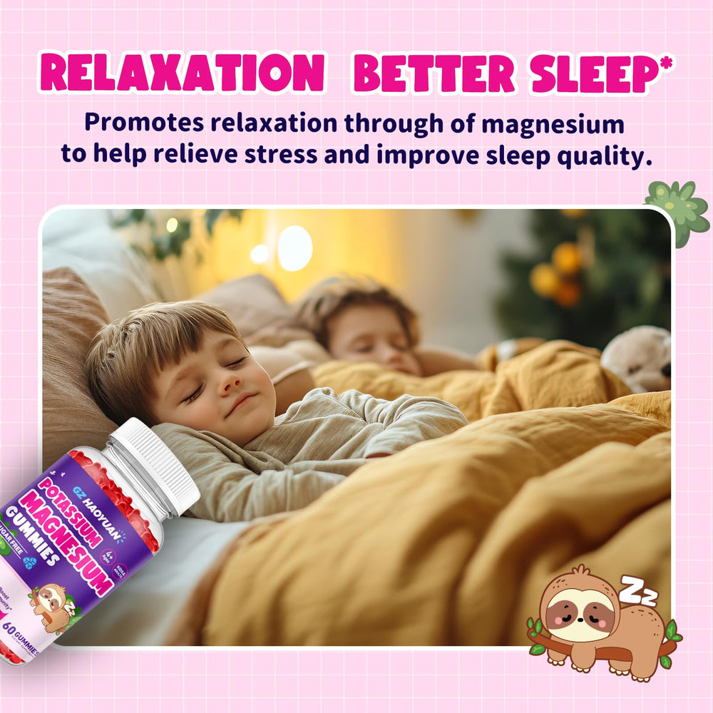 Graphic highlighting relaxation and sleep support from magnesium glycinate gummies