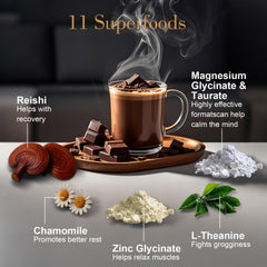 Back of Magnesium Hot Cocoa bag with nutritional information