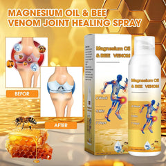 Hands applying Magnesium Joint Spray to a joint