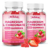 Magnesium L-Threonate Gummies bottle front with strawberry flavor