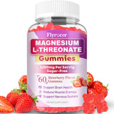 Magnesium L-Threonate Gummies bottle front - Strawberry flavor, 60 count