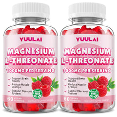 Pack of 2 Magnesium L-Threonate Gummies Raspberry Flavor - front view