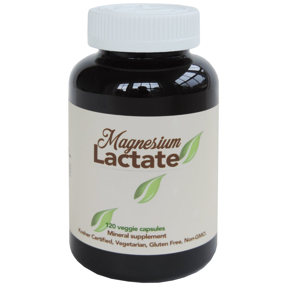 Made in USA label on magnesium lactate bottle