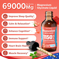 Nutrition label for magnesium glycinate liquid supplement