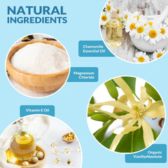 Relaxed child after applying magnesium lotion for bedtime