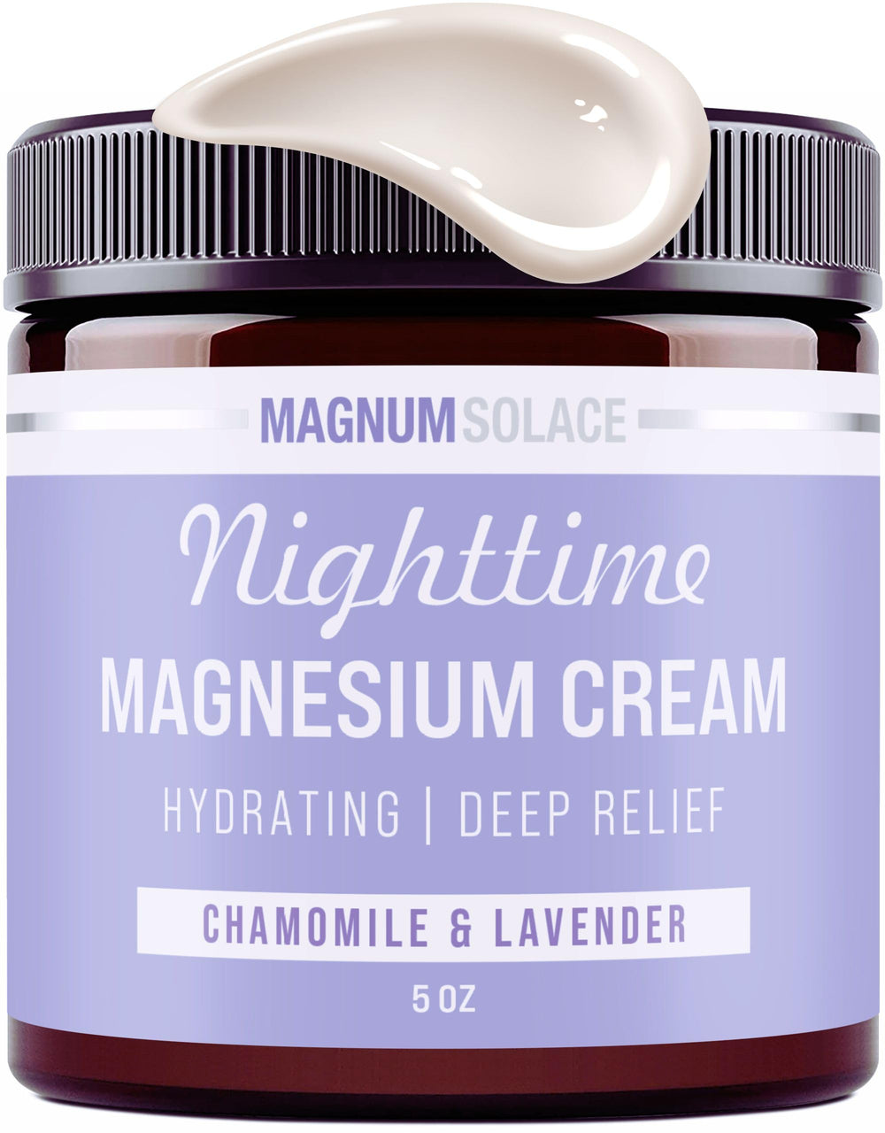 Nighttime Magnesium Lotion bottle with Chamomile Lavender