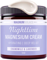 Nighttime Magnesium Lotion bottle with Chamomile Lavender