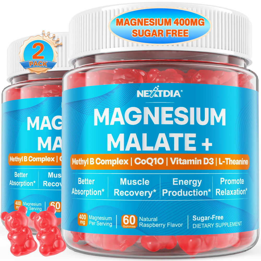 Magnesium Malate Gummies bottle front with label