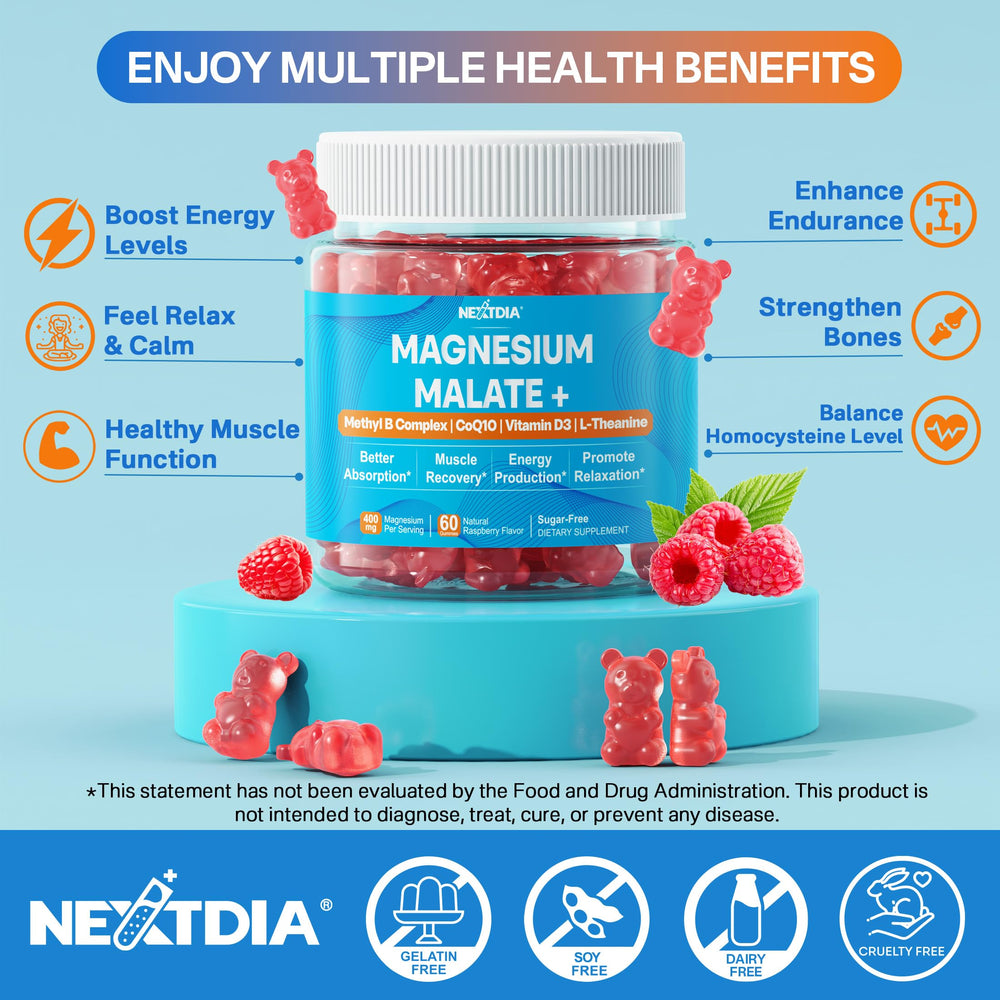 Nutrition panel showing 400 mg magnesium per gummy