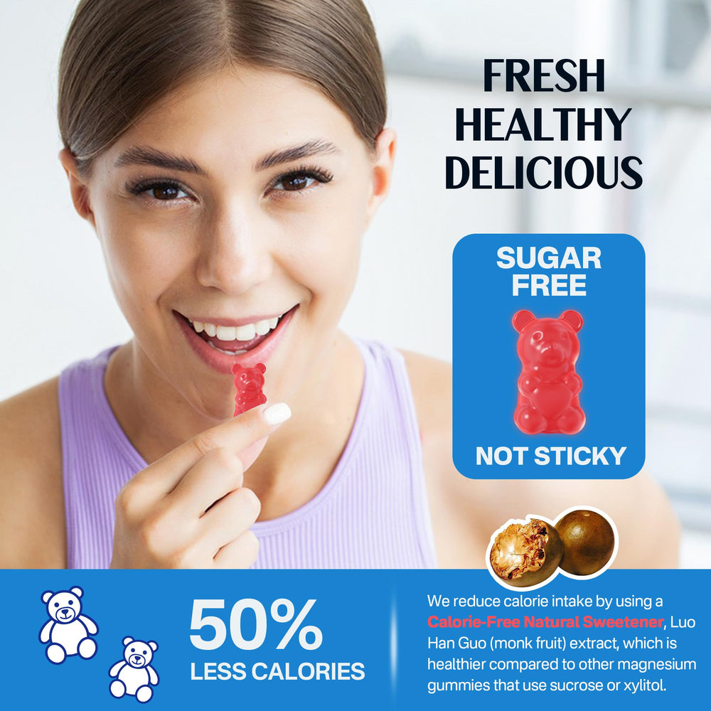 Two-pack magnesium gummies packaging for men and women