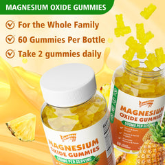 Illustration of the recommended daily dosage of Magnesium Oxide gummies
