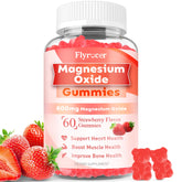 Front of Magnesium Oxide Gummies 600mg strawberry flavor bottle