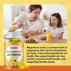 Ingredients: 400mg magnesium oxide per gummy with pectin (vegan)