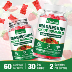 Magnesium Oxide Gummies bottle next to packaging