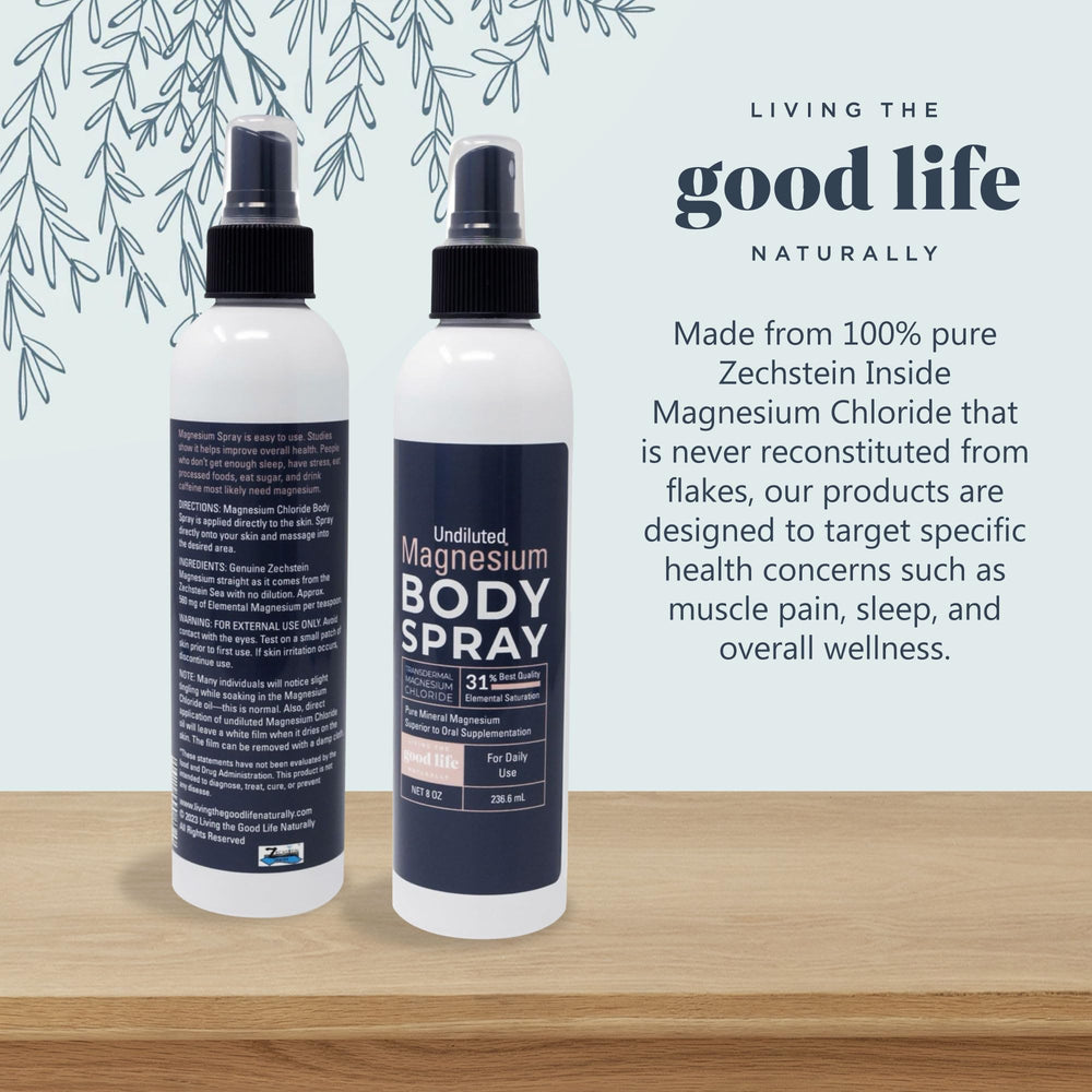Magnesium chloride topical spray for body application