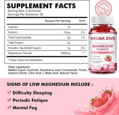 Strawberry flavored Magnesium Taurate Gummies chewables