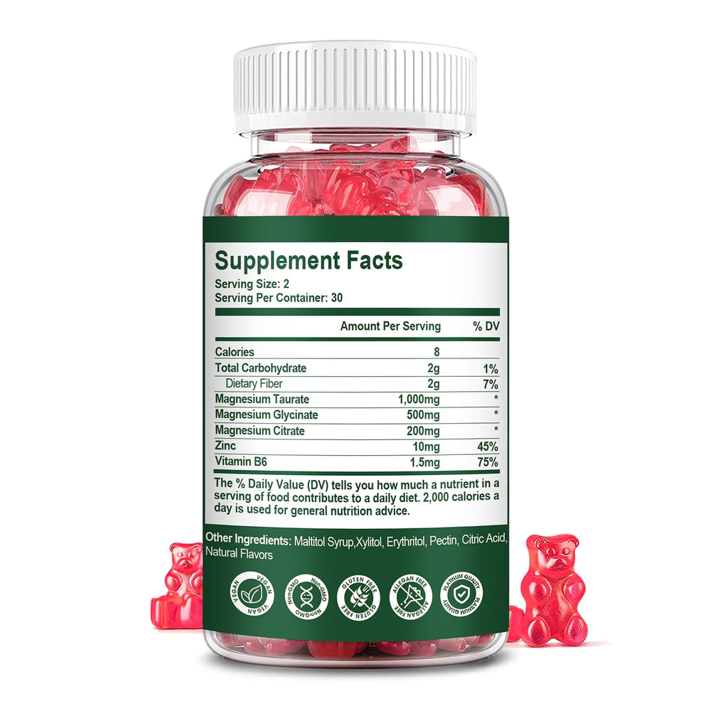 Three forms of magnesium used in gummies: taurate, glycinate, citrate