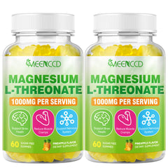 Two bottles of Magnesium L-Threonate Gummies in a 2-pack on a clean backdrop
