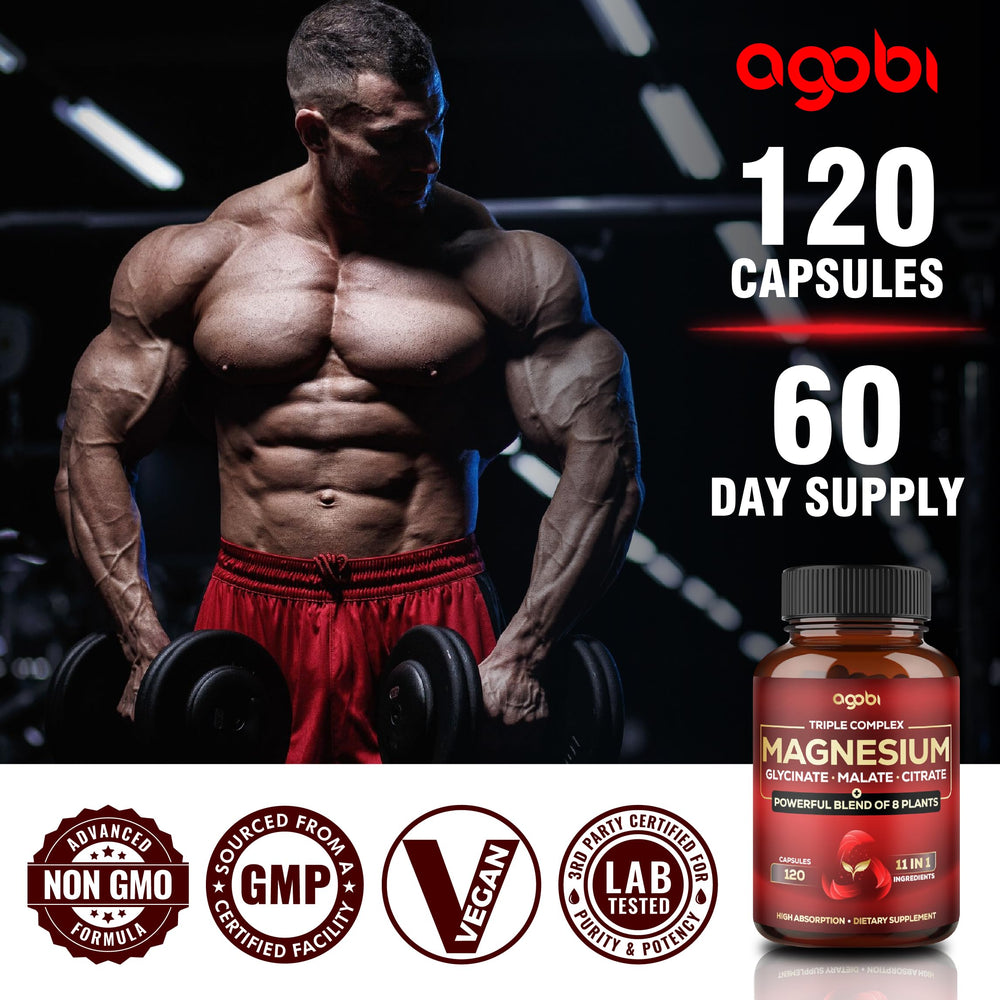 Close-up of magnesium capsules