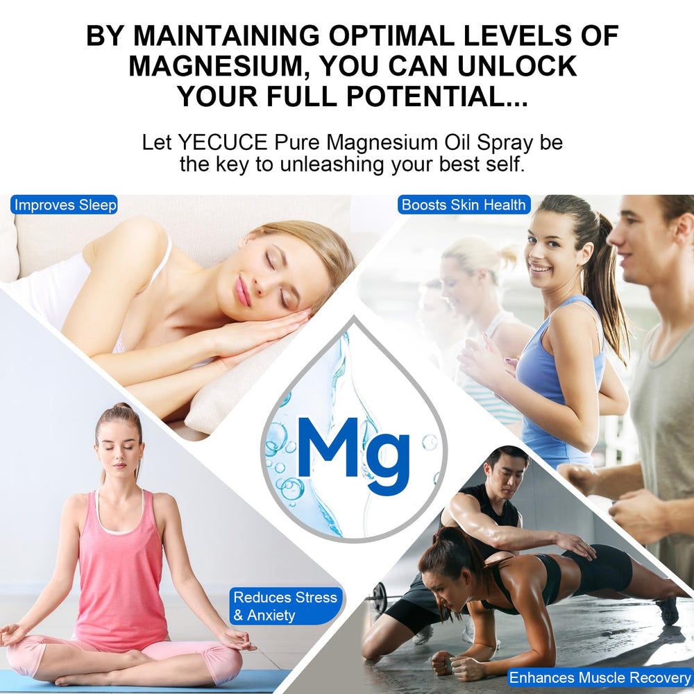 Person applying magnesium oil spray to skin