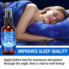 Sleep support with topical magnesium oil spray