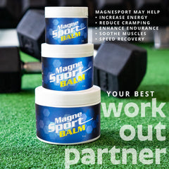Close-up of MagneSport balm texture and ingredients
