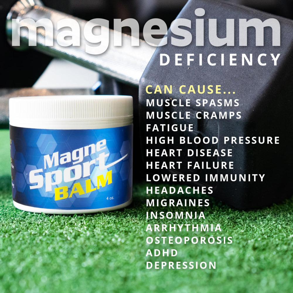 Product display of MagneSport balm with packaging