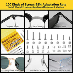 Magnetic screws included for eyeglasses and watches