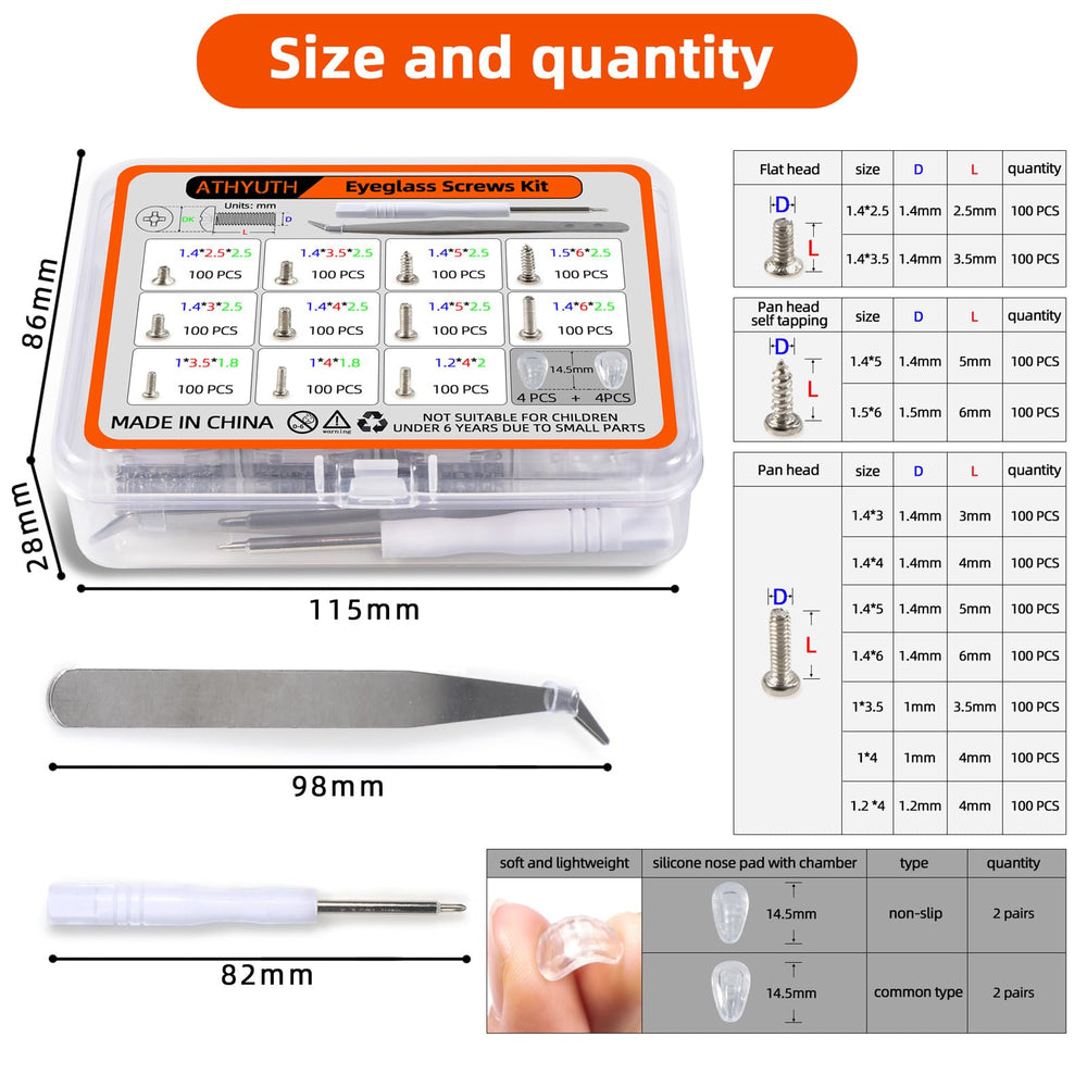 Magnetic Phillips screwdriver included in the repair kit