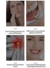 Close-up of white toothbrush brush heads