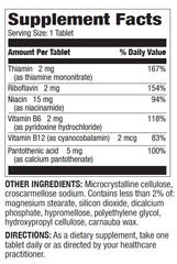 Vitamin B-Complex product label with ingredients
