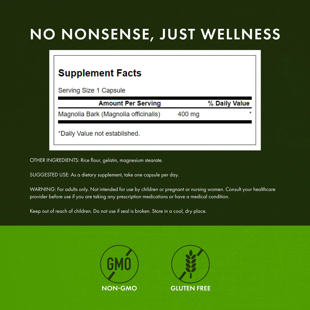 Magnolia bark capsules supporting digestive health