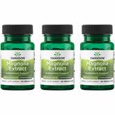 Bottle of Swanson Magnolia Bark supplement, 30 veggie capsules, 200mg per capsule.