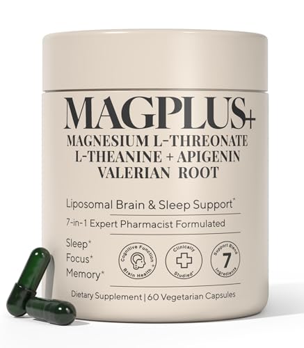 Bottle of MAGPLUS+ Magnesium L-Threonate Sleep Blend Bottle of MAGPLUS+ Magnesium L-Threonate Sleep Blend