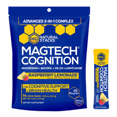Front view of MagTech Cognition bottle with label