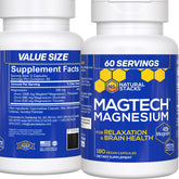 MagTech Magnesium supplement bottle label featuring Magtein L-Threonate