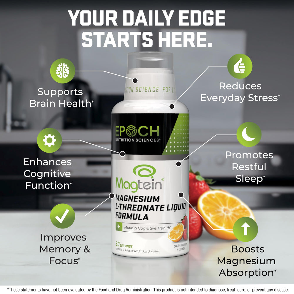 Close-up of bottle label highlighting Magnesium L-Threonate dosage