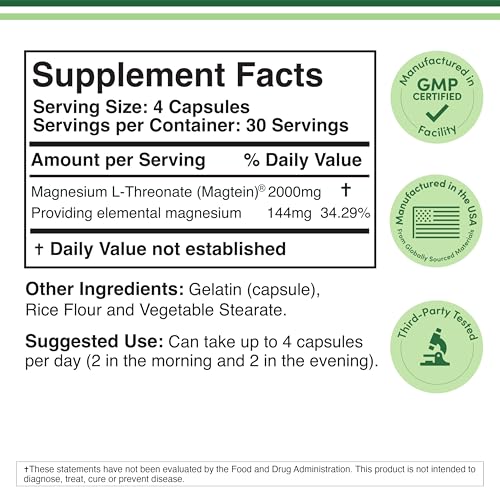 Close-up of Magnesium L-Threonate Magtein supplement bottle