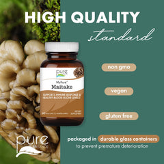 Close-up of Maitake mushroom supplement capsules