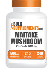 BulkSupplements Maitake Mushroom Capsules bottle on white background