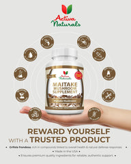 Supplement facts and ingredients for Maitake mushroom capsules