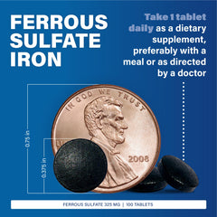 Label details: 65 mg elemental iron per tablet