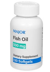 Front view of MAJOR Fish Oil 500mg Softgels bottle