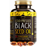 Front view of Maju Black Seed Oil Capsules bottle