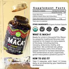 Product packaging process showing USA packaging of maca capsules
