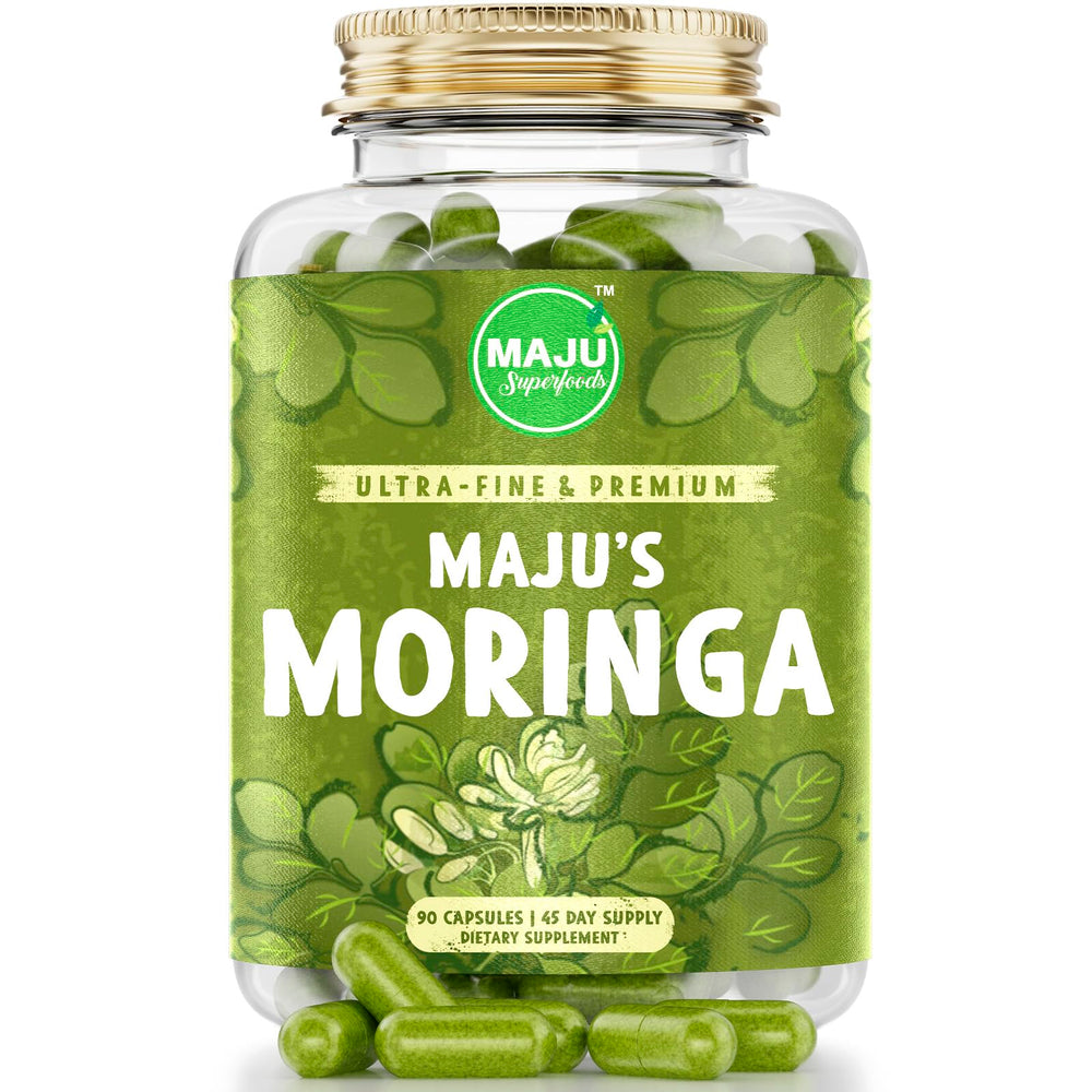 Maju Organic Moringa capsules bottle 90 count