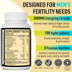 Front and back packaging of the men's prenatal multivitamin