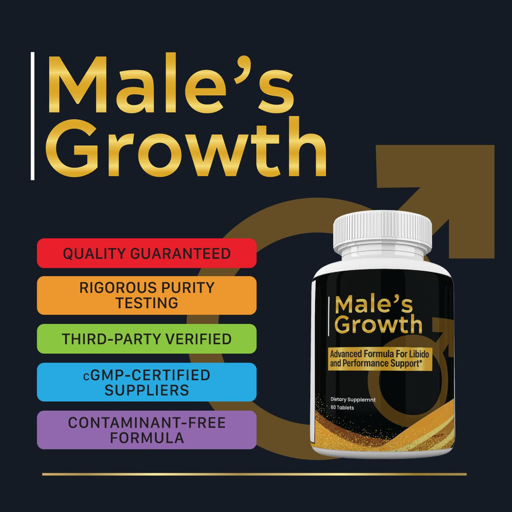 Male's Growth 2-pack bottle – back view with label