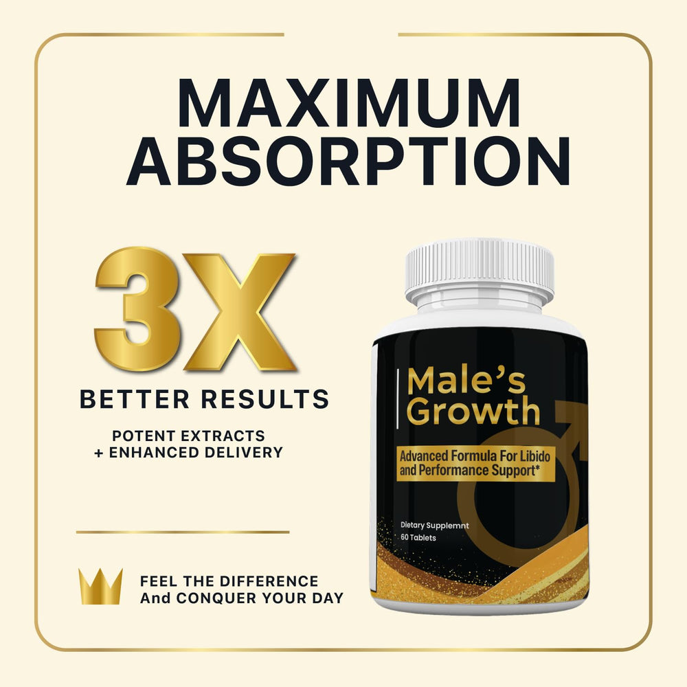 Two bottles of Male's Growth dietary supplement side by side