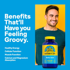 Graphic illustrating malic acid supporting cellular energy